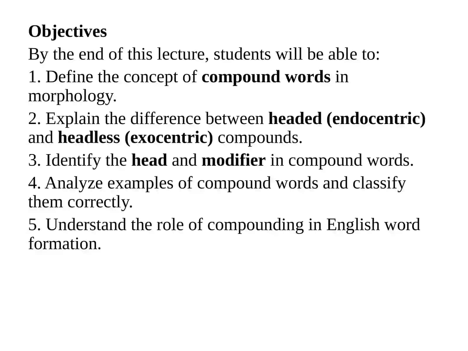 HEADED AND HEADLESS COMPOUNDS IN MORPHOLOGY 2