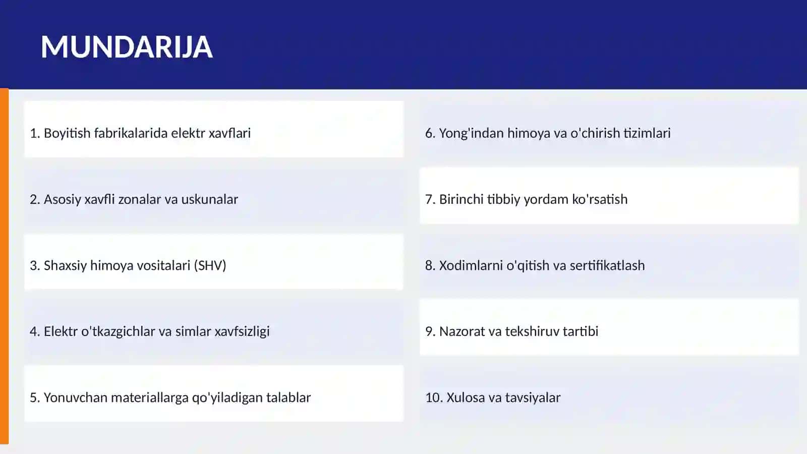 BOYITISH FABRIKALARIDA ELEKTR XAVFSIZLIGI 2