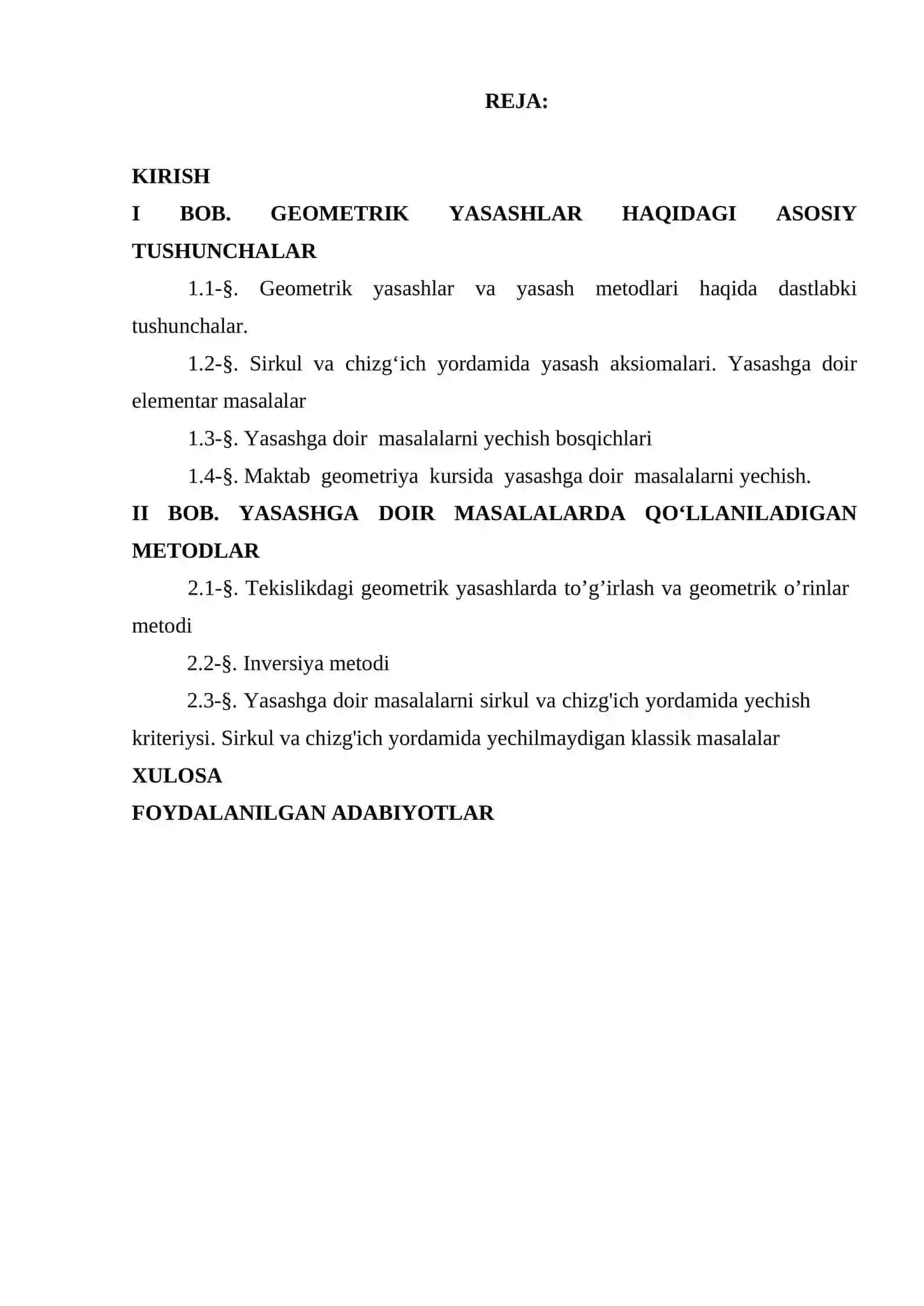 Yasashga doir masalar yechish metodlari 2