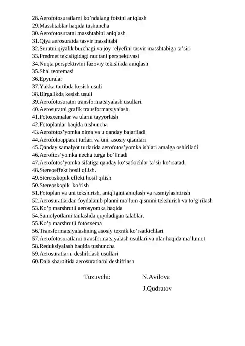 Fotogrammetriya va masofadan zondlash 2