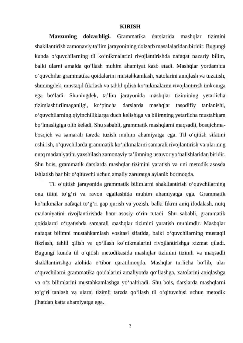 Grammatika darslarida mashqlar tizimini tuzish 2