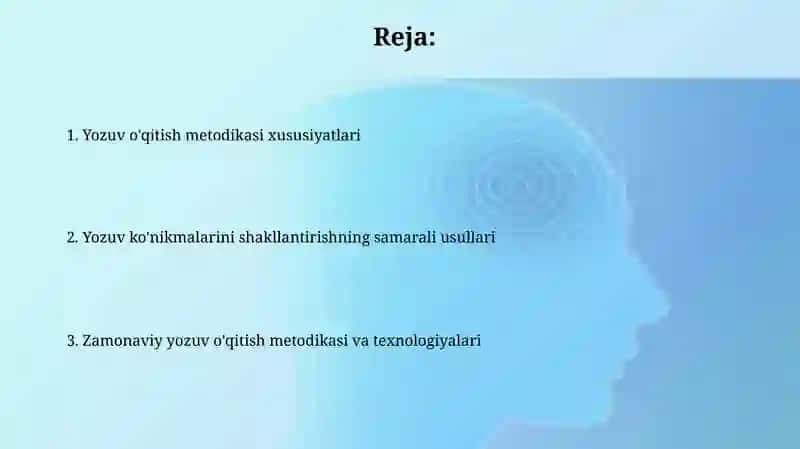 Yozuvga o‘rgatish metodikasi 2