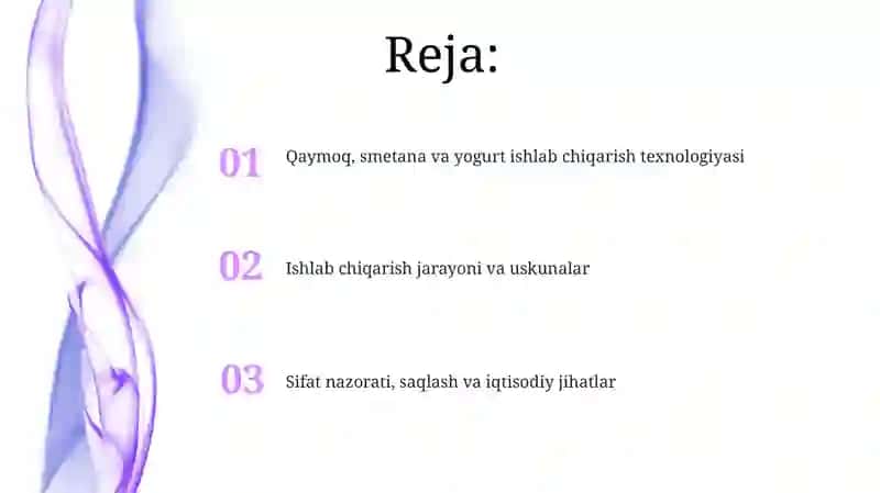 Sutni qayta ishlab qaymoq smetena va yogurt olish texnologiyasi 2