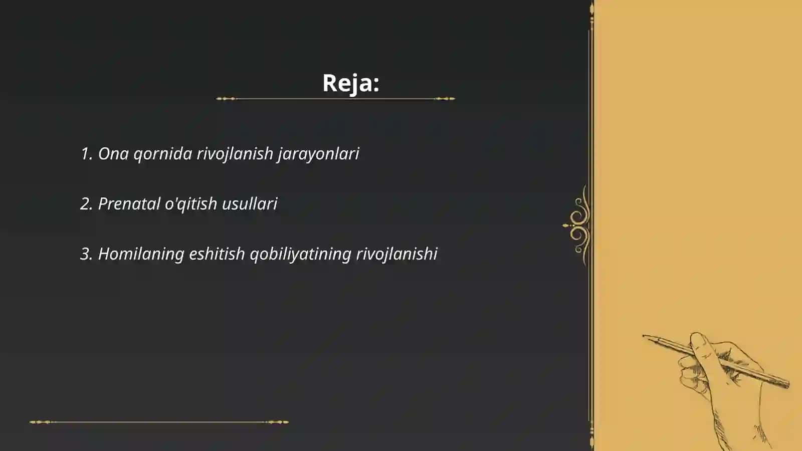 Ona qornida rivojlanish va perenatal pedagogika yutuqlari 2