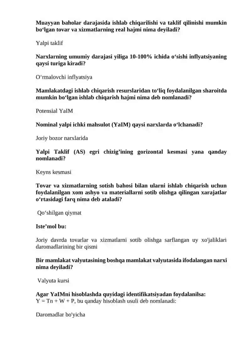 Yalpi Ichki Mahsulot (YaIM) 2
