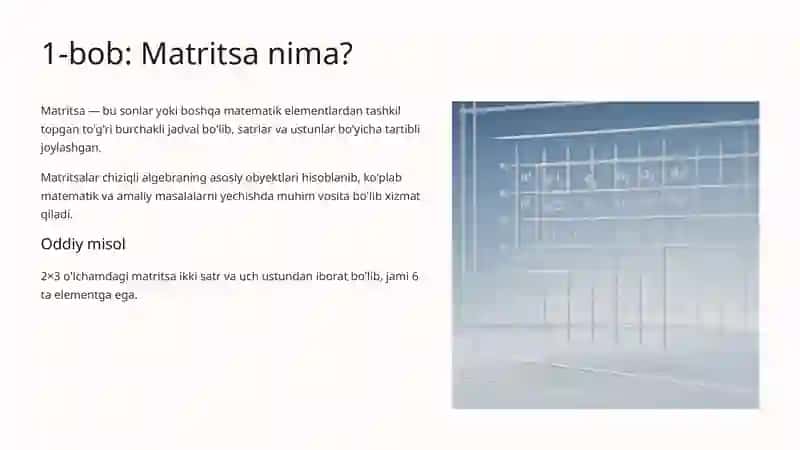 Matritsaning xossalari 2