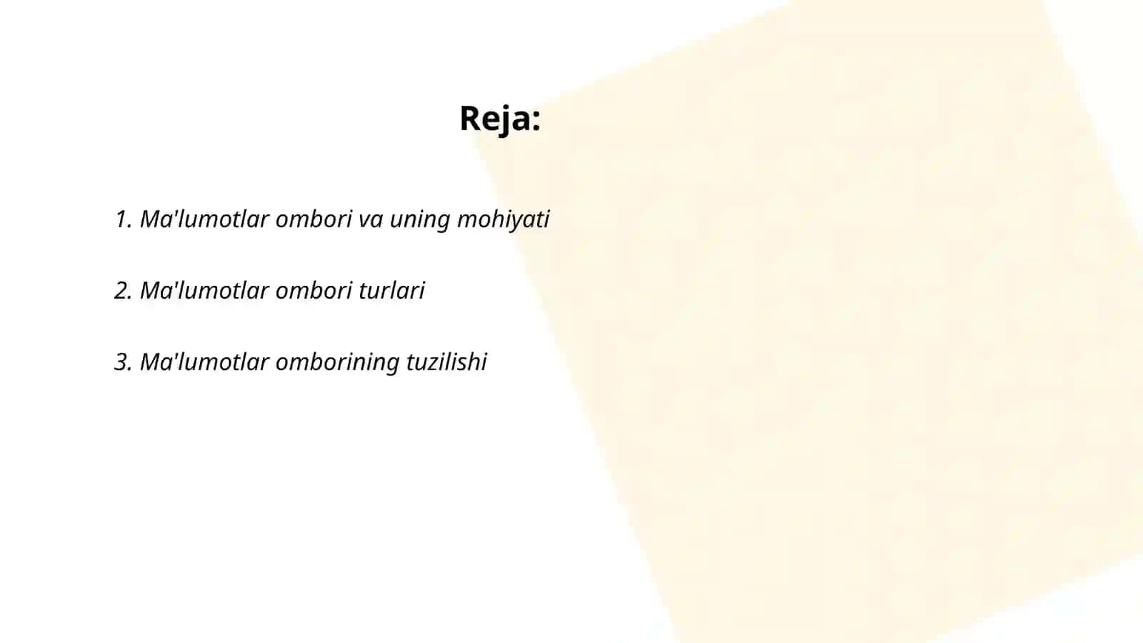 Ma'lumotlar ombori va uning mohiyati 2