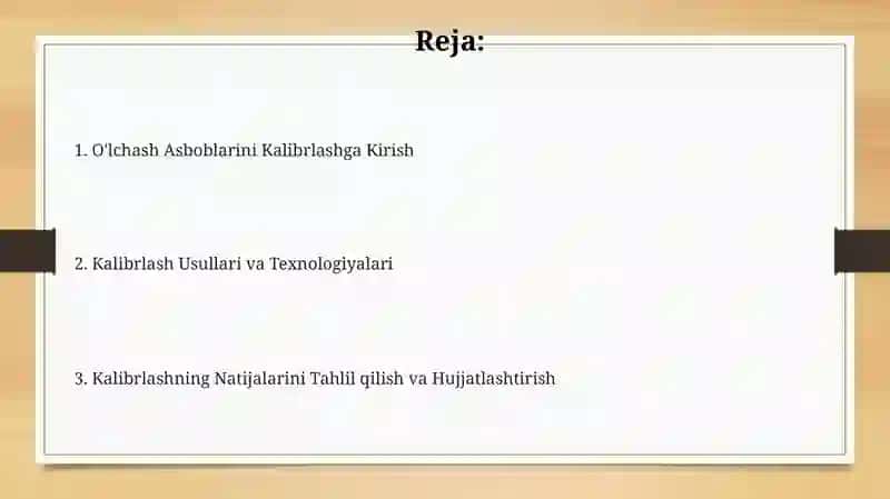 O'lchash vositalarini kalibrlash 2