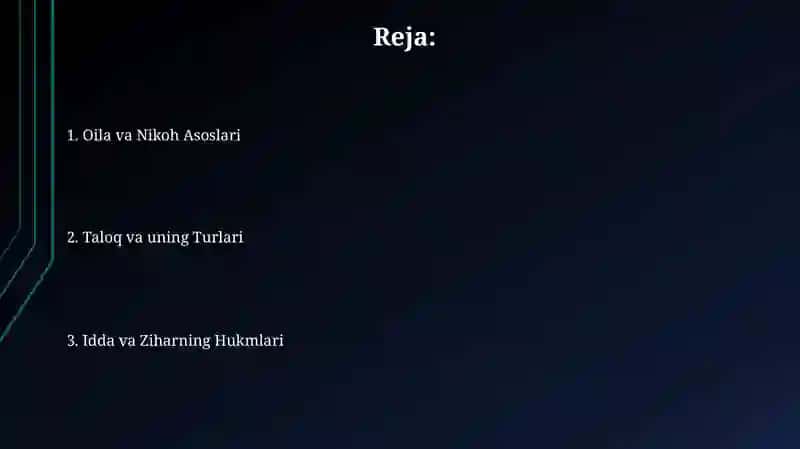 Islom huquqshunosligida oila, nikoh, taloq, idda, zihor, tushunchaarini ta‘riflash 2