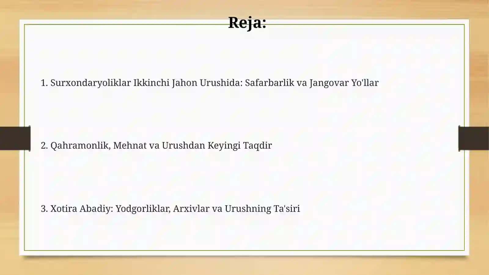 Surxondaryo viloyatidan Ikkinchi jahon urishida qatnashganlar haqida 2