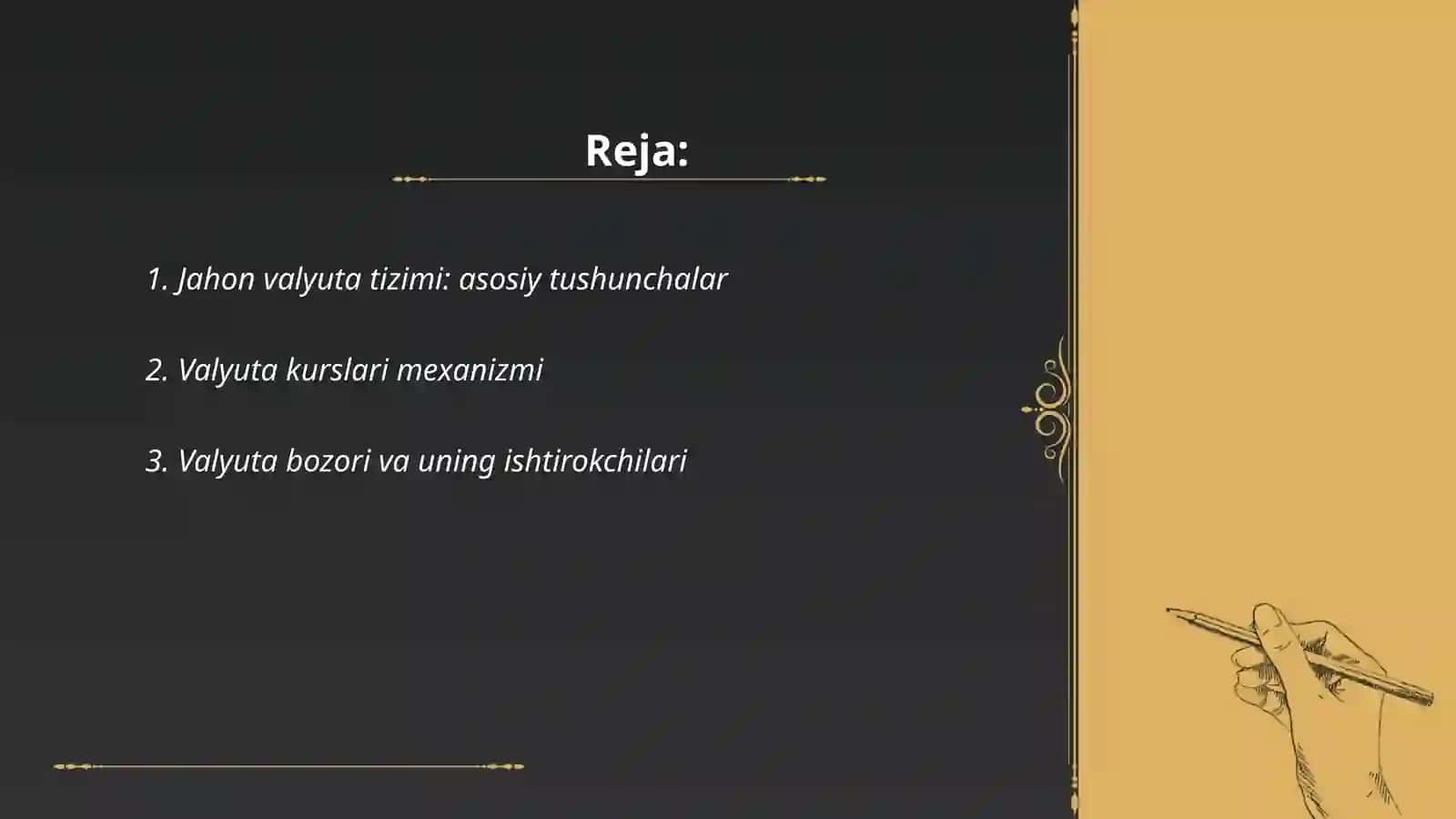 Jahon valyuta tizimi va uning elemantlari taqdimot 2