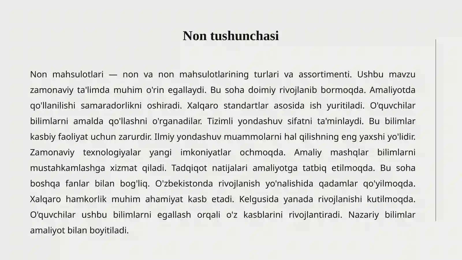 Non mahsulotlari 2