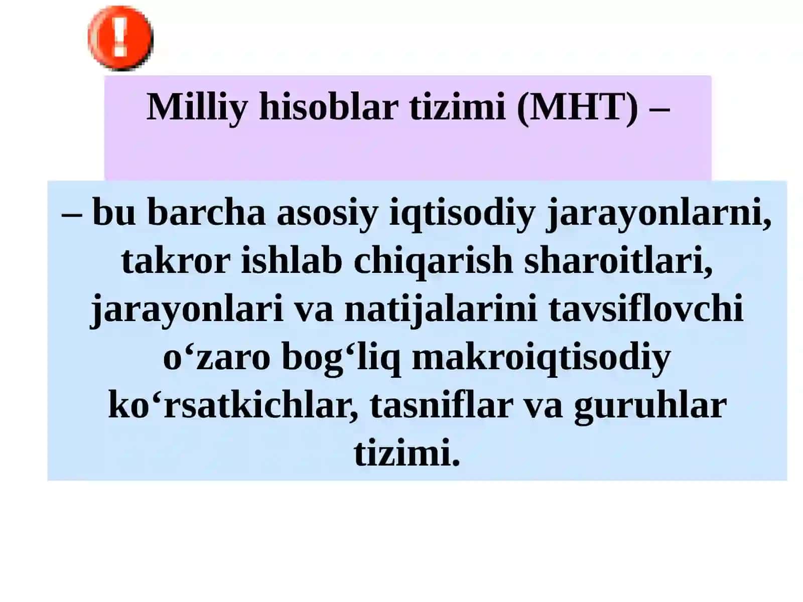 Milliy hisoblar, iqtisodiy faollik va inflyatsiyani o'lchash 2