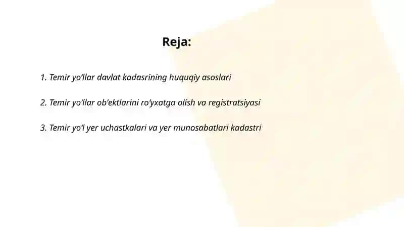 Temir yoʻllar davlat kadastri 2