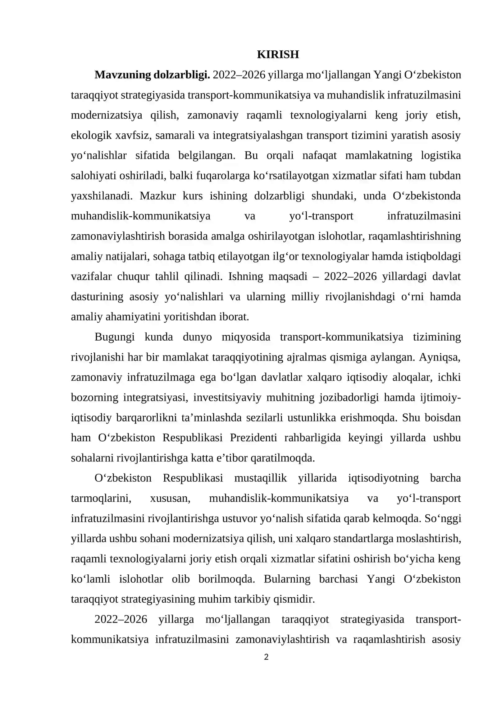 Mavzuning dolzarbligi 2