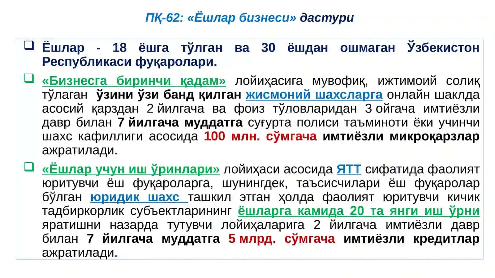 Ёшлар бизнеси дастури 2