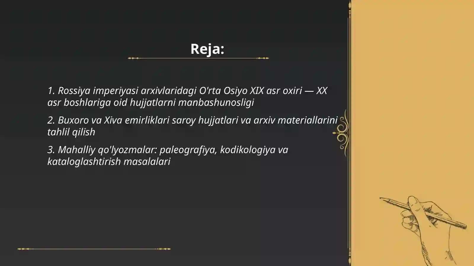 O'rta Osiyoning XIX asr oxiri XX asr boshlariga oid manbashunosligi 2