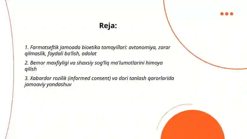 Farmatseftik tashkilot jamoasida bioetik munosabatlarning ko’rinishi 2