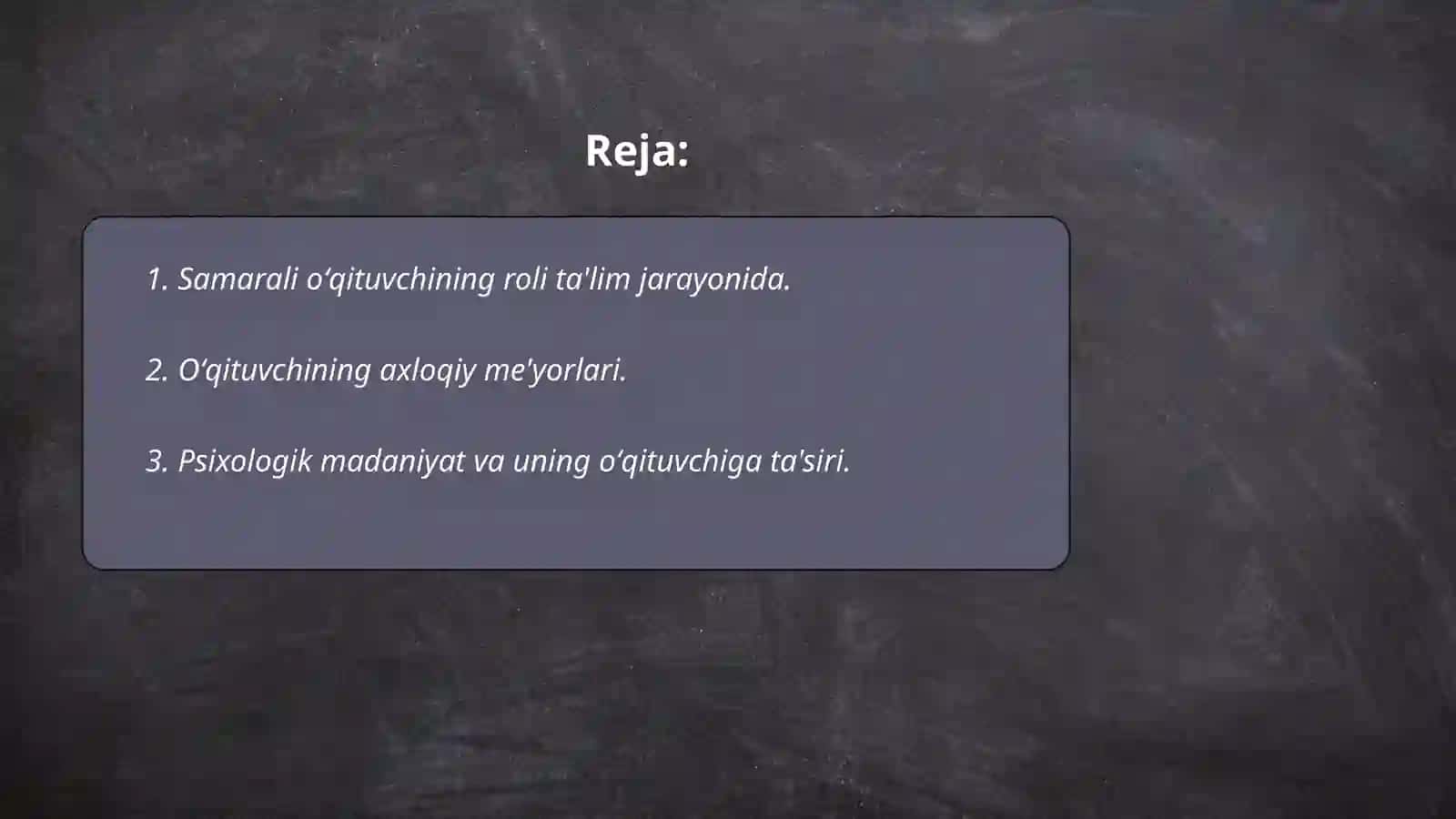 Samarali oʻqituvchining roli ta'lim jarayonida 2
