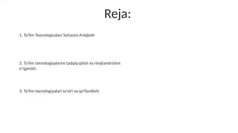 Ta'lim Texnologiyalari Sohasini Aniqlash 2