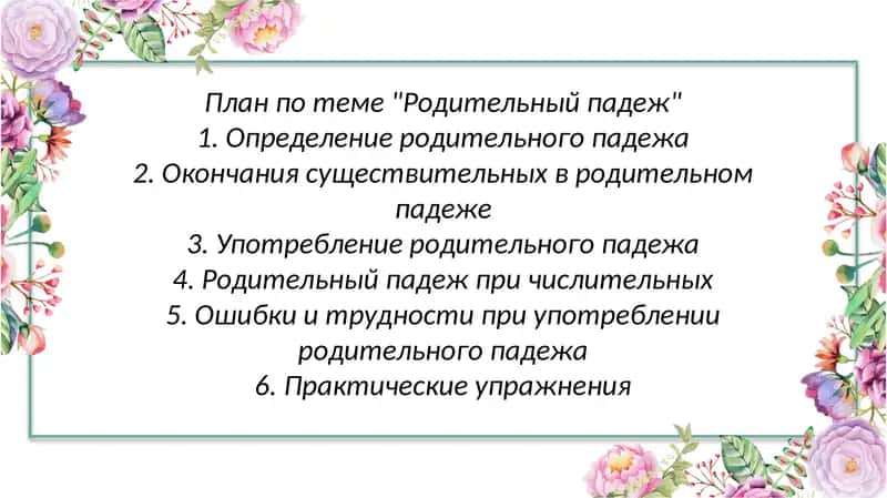 Русский язык. Родительный падеж 2