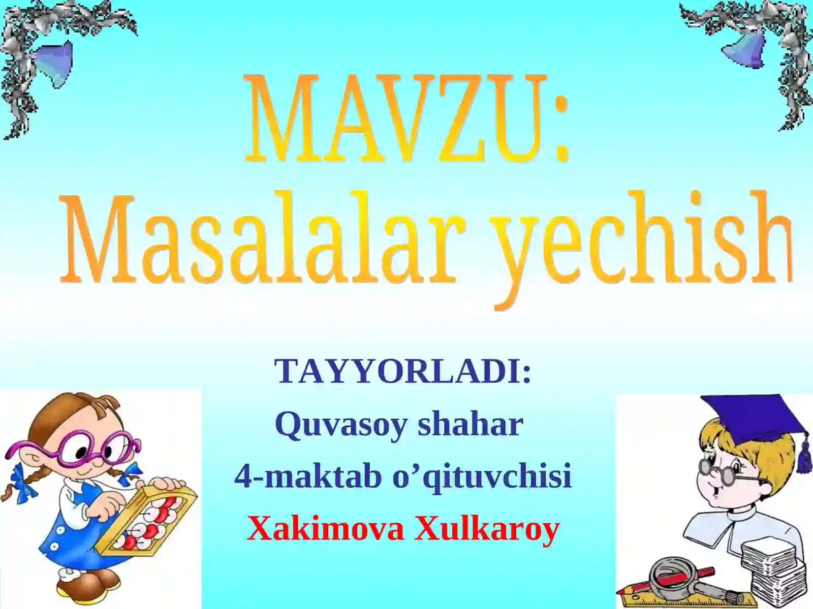 Mavzu: Masalalar yechish, Aralash sonlar 2