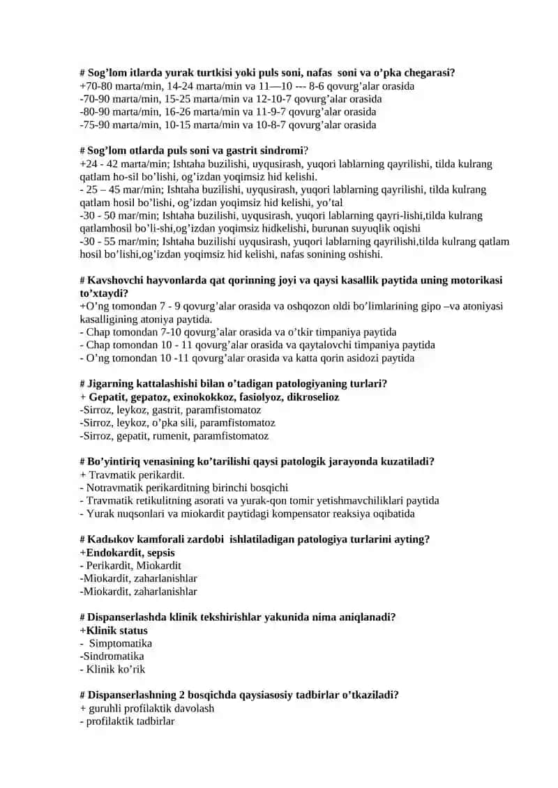 Patologiyada hayvonning tana harorati 2