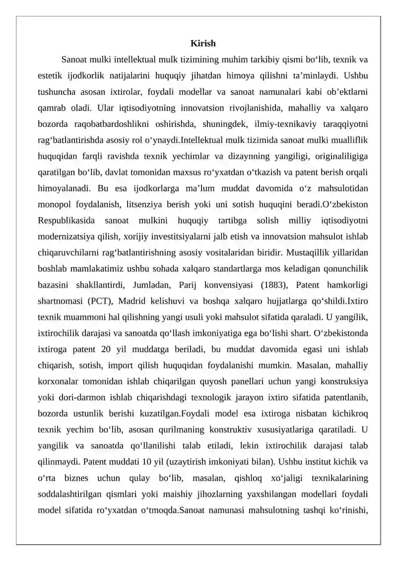 Sanoat mulki huquqlari 2