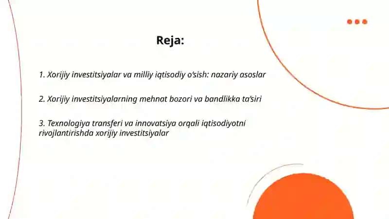 Xorijiy investitsiyalarning iqtisodiy o‘sishga ta’siri 2