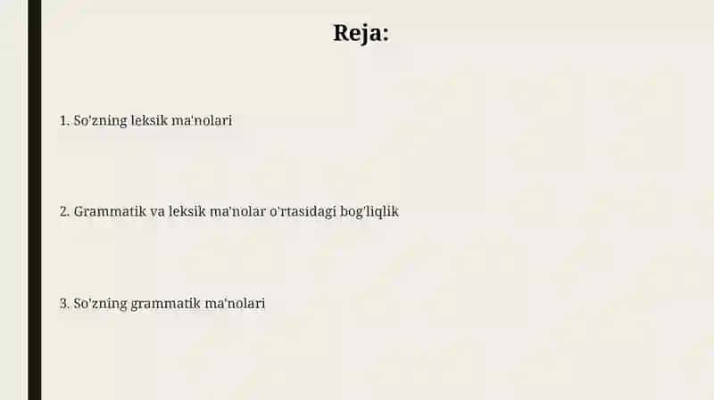 Sózning grammatik va leksik ma'nolari 2
