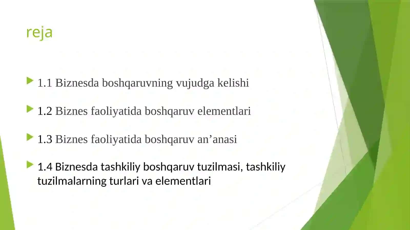 Biznesda boshqaruv nazariyasining rivojlanishi 2