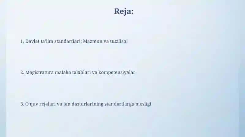 Davlat Ta'lim Standartlari 2