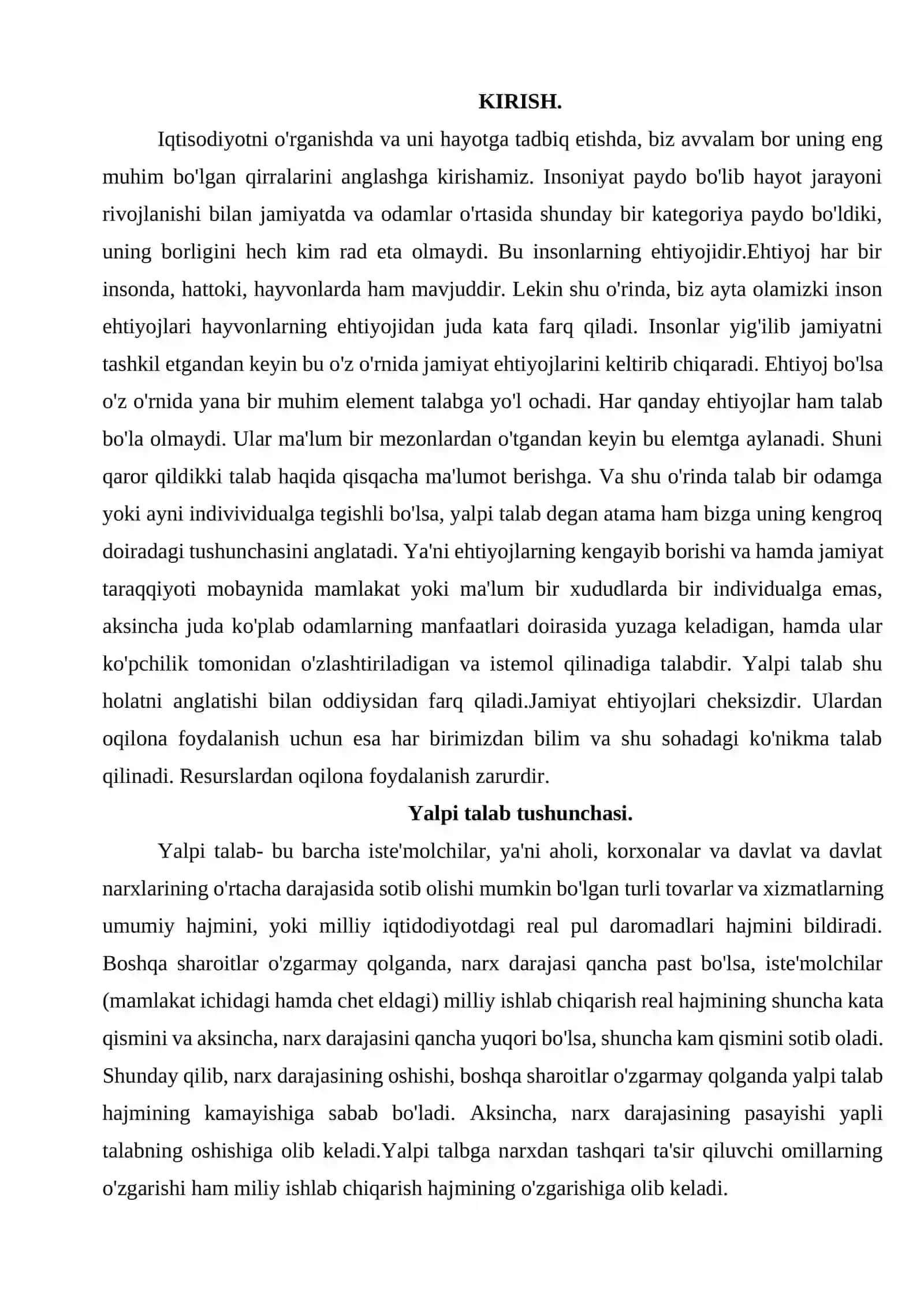 YALPI TALABGA TA’SIR ETUVCHI OMILLARNI TAHLIL QILING 2