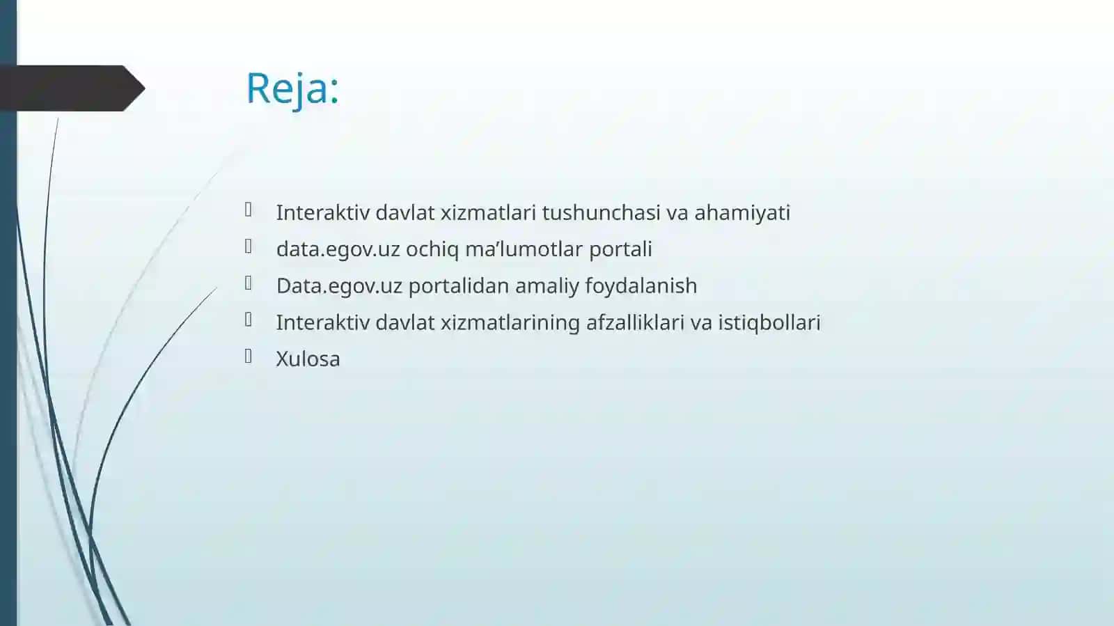 Interaktiv davlat xizmatlarini o‘rganish va amalda qo‘llash. Data.egov.uz davlat xizmatlari portalidan foydalanish 2