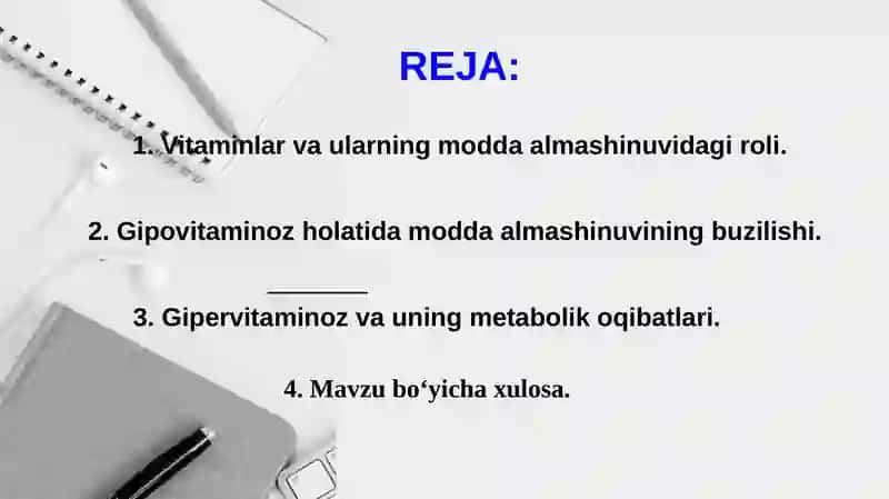 Gipovitaminoz va gipervitaminoz holatlarda modda almashinuvining buzilishi 2