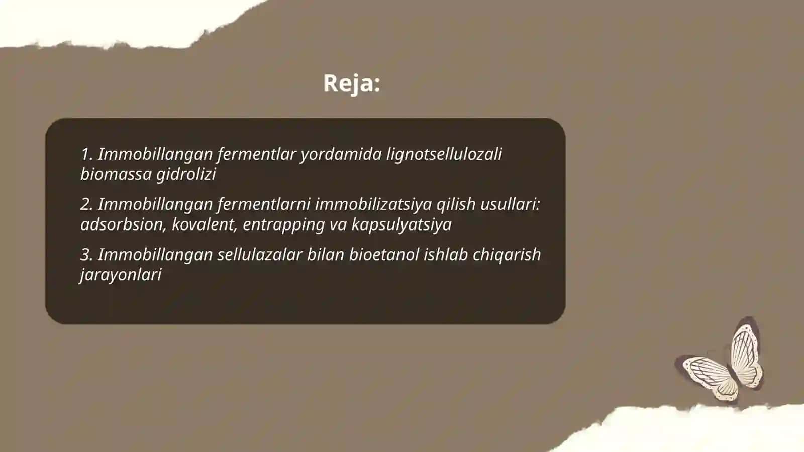Immobillangan fermentlar ishtirokida bioyoqilg‘i olish 2