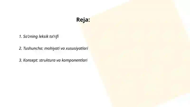 Soʻz, tushuncha va konsept tavsifi 2