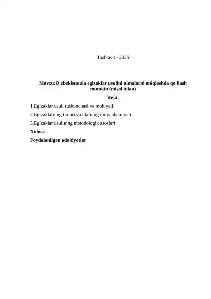 O'zbekistonda egizaklar usulini nimalarni aniqlashda qo'llash mumkin 2