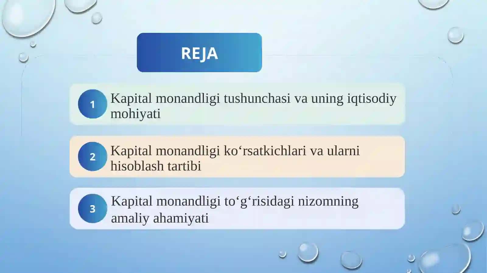 Kapital monandligi to’g’risidagi nizom  SLAYD 2