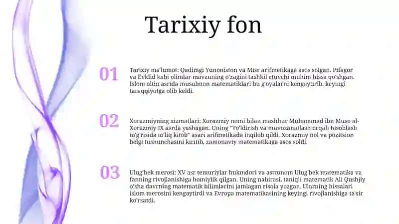 Xorazmiy Tusiy Ulug'Bek Koshiy Asarlarida Arifmetikaning Rivojlanishi Haqida Ma'Lumot 2