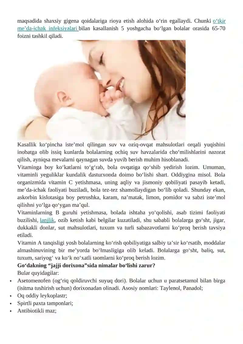 Chaqaloq bola va 5 yoshgacha bo'lgan bolarni parvarishlash 2
