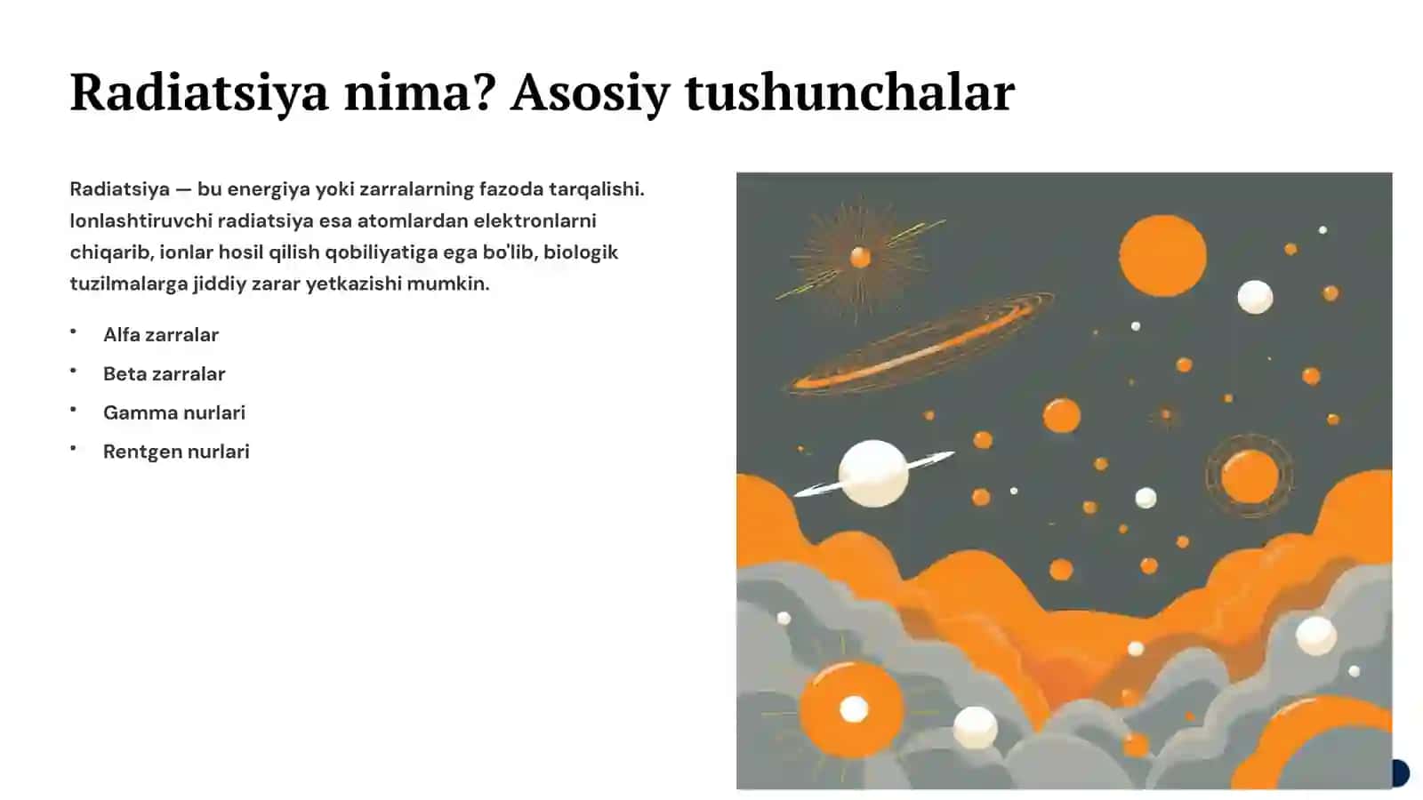 Radiatsiyaning to'qimaga bevosita va vositali ta'siri 2