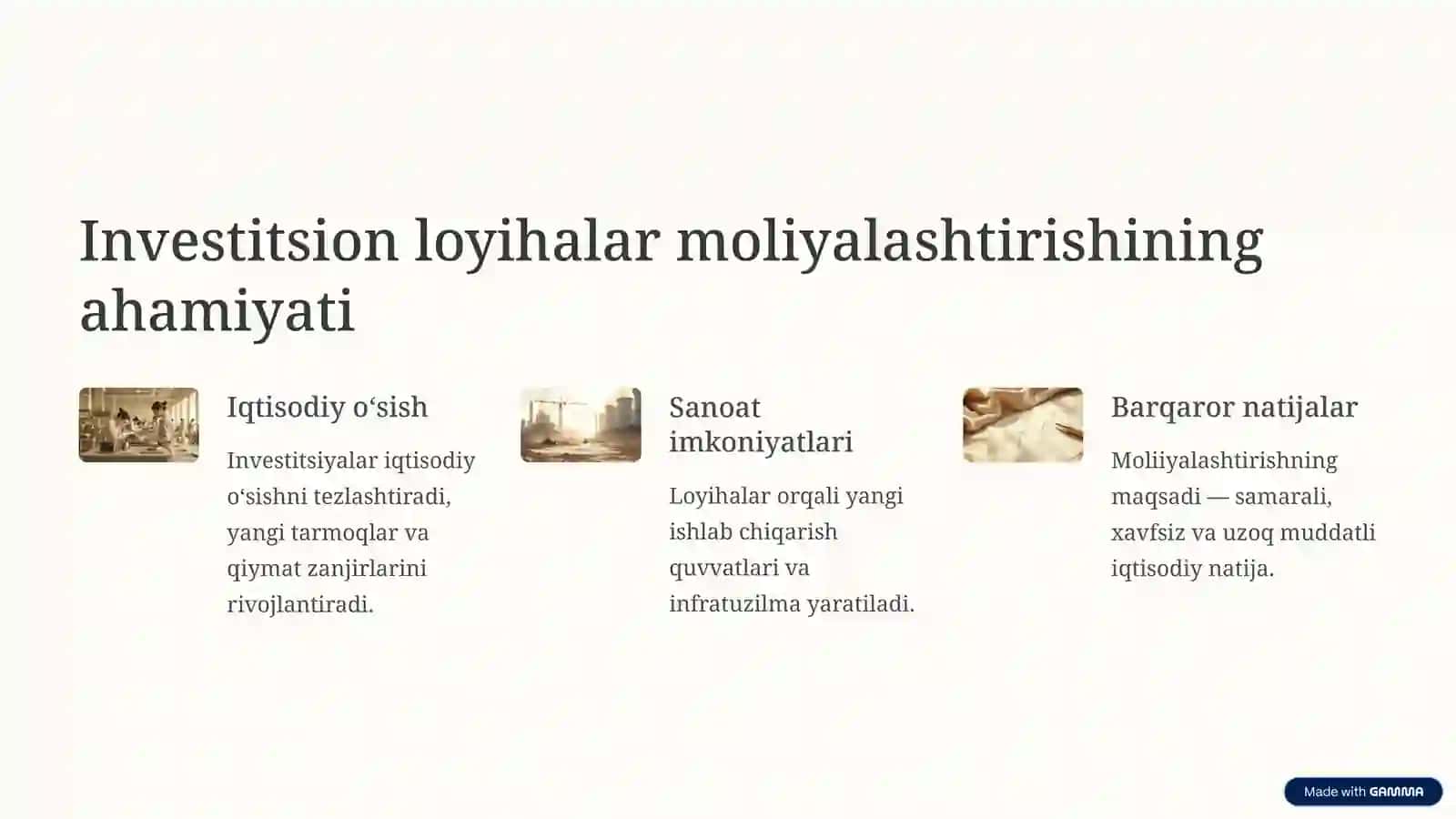 INVESTITSION DASTURLARNI MOLIYALASHNI TASHKIL ETISH 2
