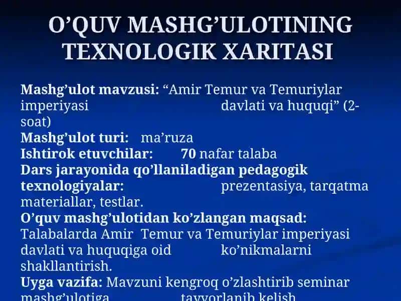 Amir Temur va Temuriylar imperiyasi davlati va huquqi 2