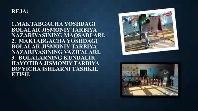 Maktabgacha yoshdagi bolalar jismoniy tarbiyaning nazariyasi 2