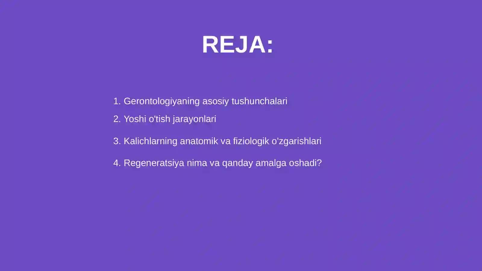 Gerantologiya. Regeneratsiya 2