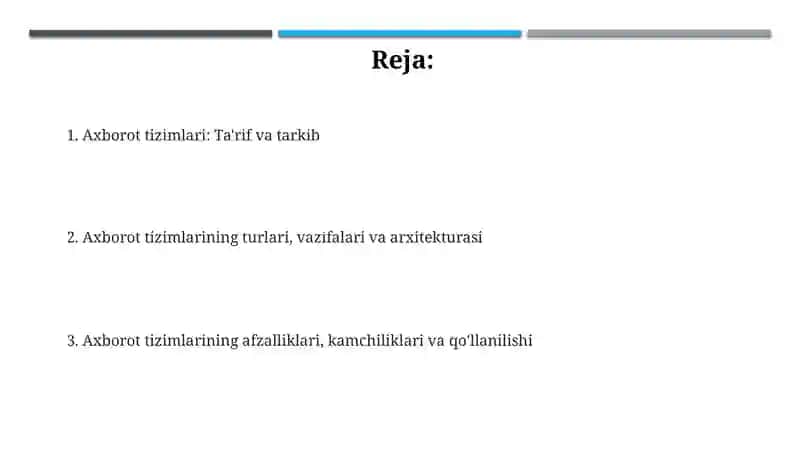 Axborot tizimlarining tushunchasi 2