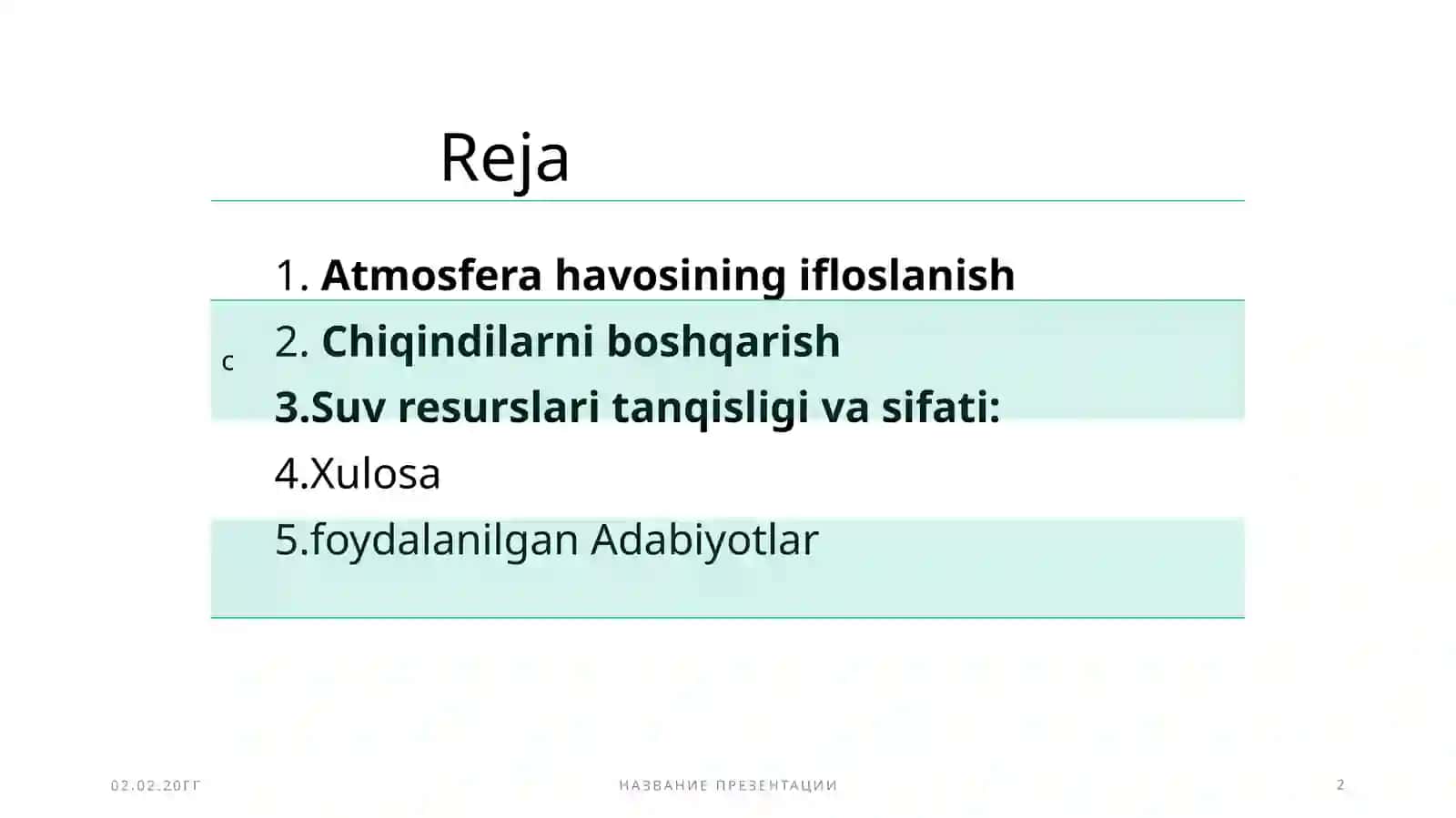 O‘zbekiston Respublikasidagi ijtimoiy‑ekologik muammolari 2