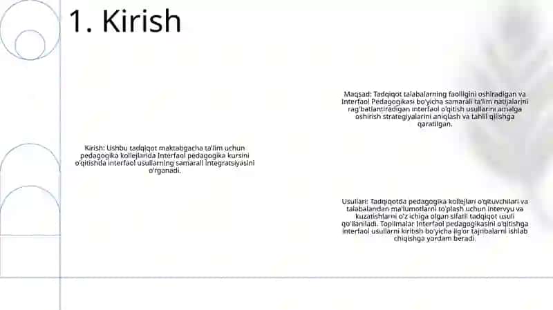 Maktabgacha Pedagogika Fanini OʻQitishda Interfaol Metodlaridan Foydalanish YoʻLlarini OʻRganish 2