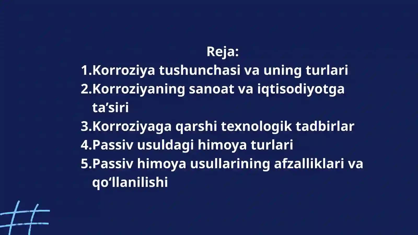 Korroziyaga qarshi texnologik tadbirlar.Passiv usuldagi himoya 2